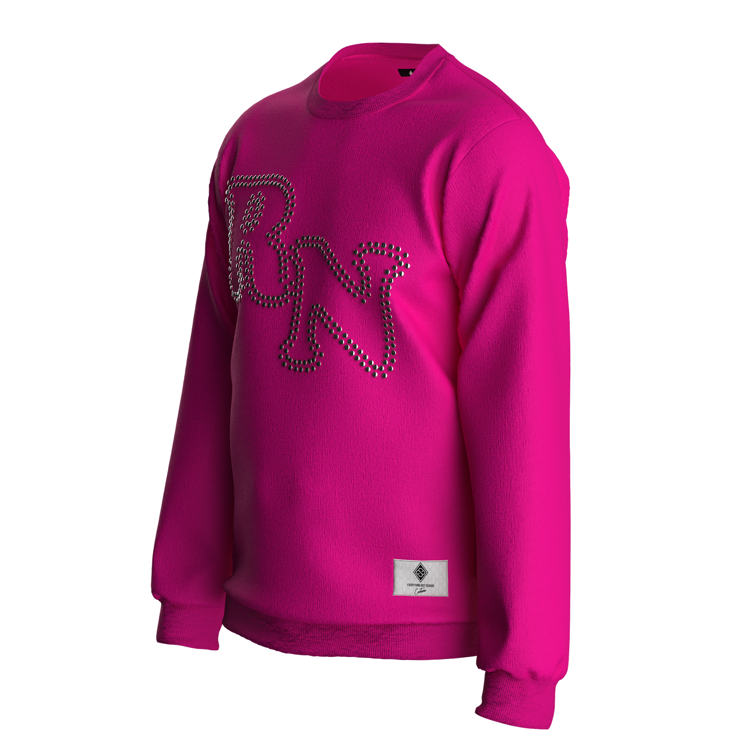 RN Studded Gunmetal Sweatshirt Pink