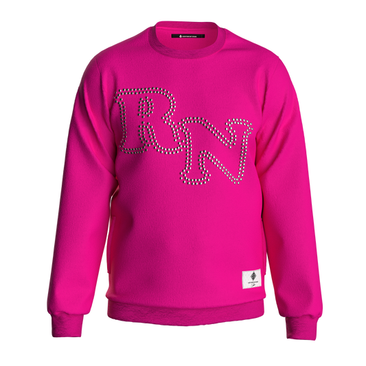 RN Studded Gunmetal Sweatshirt Pink