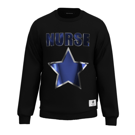 Nurse Star Sequin Sweatshirt Black/Blue