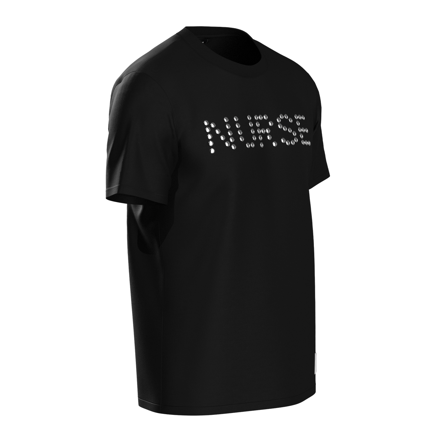 Nurse Studded Gunmetal T-Shirt Black