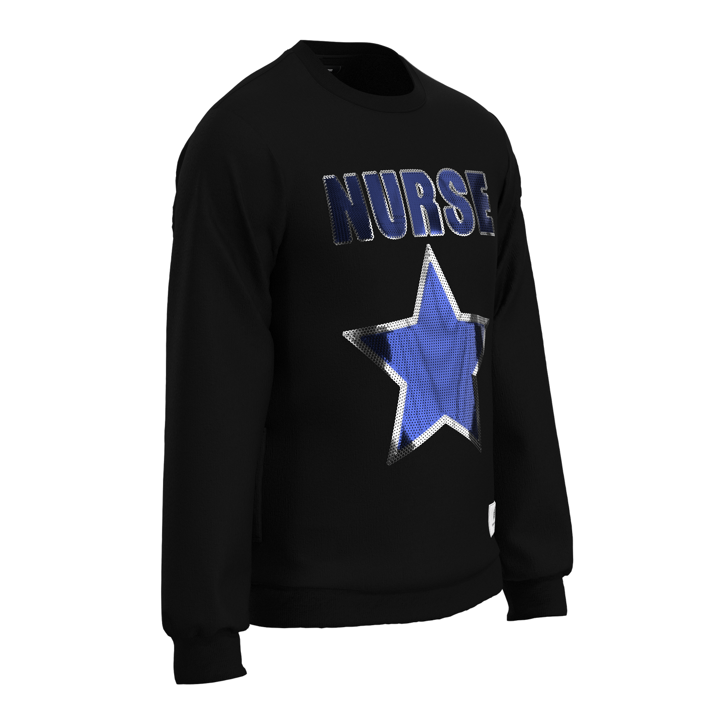 Nurse Star Sequin Sweatshirt Black/Blue