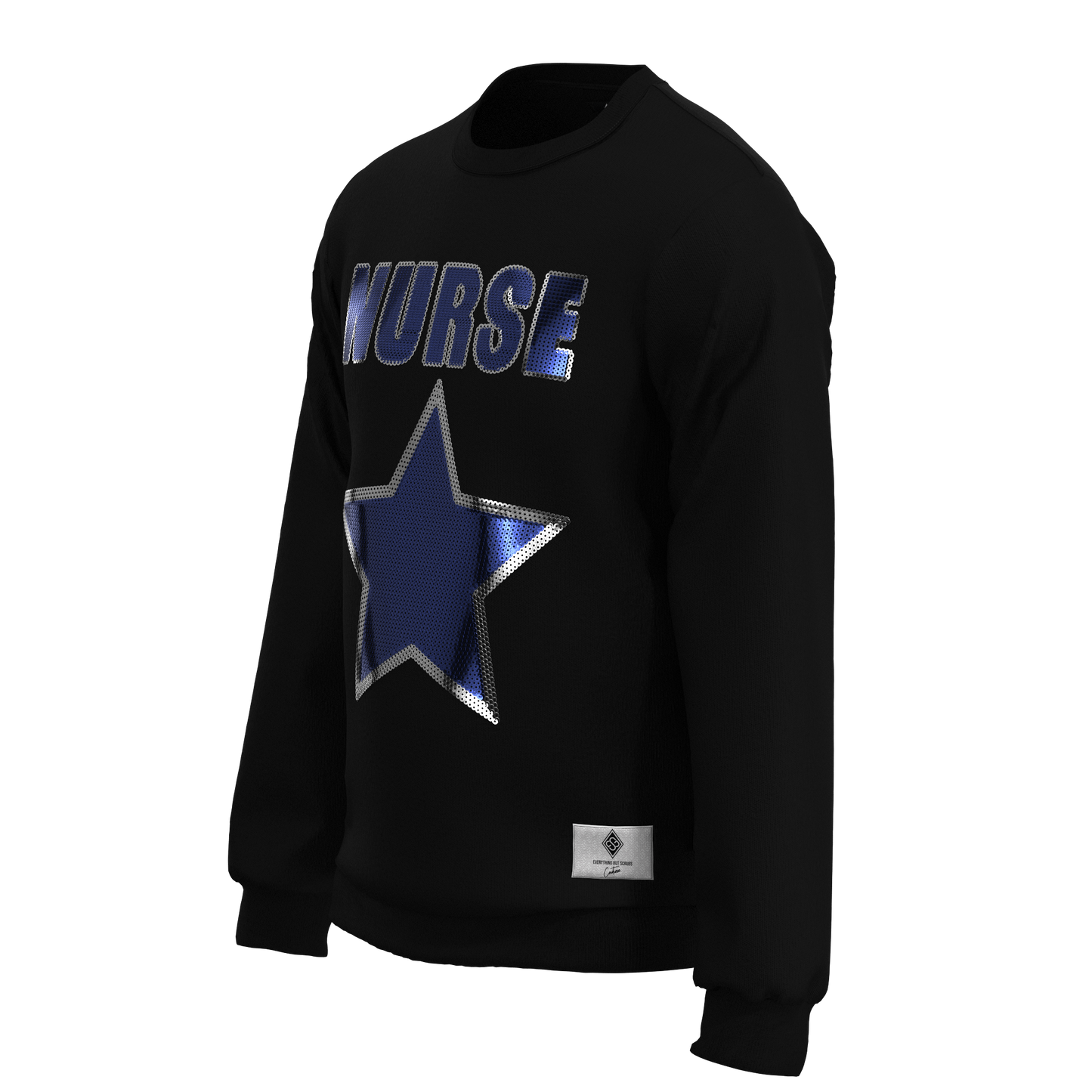 Nurse Star Sequin Sweatshirt Black/Blue
