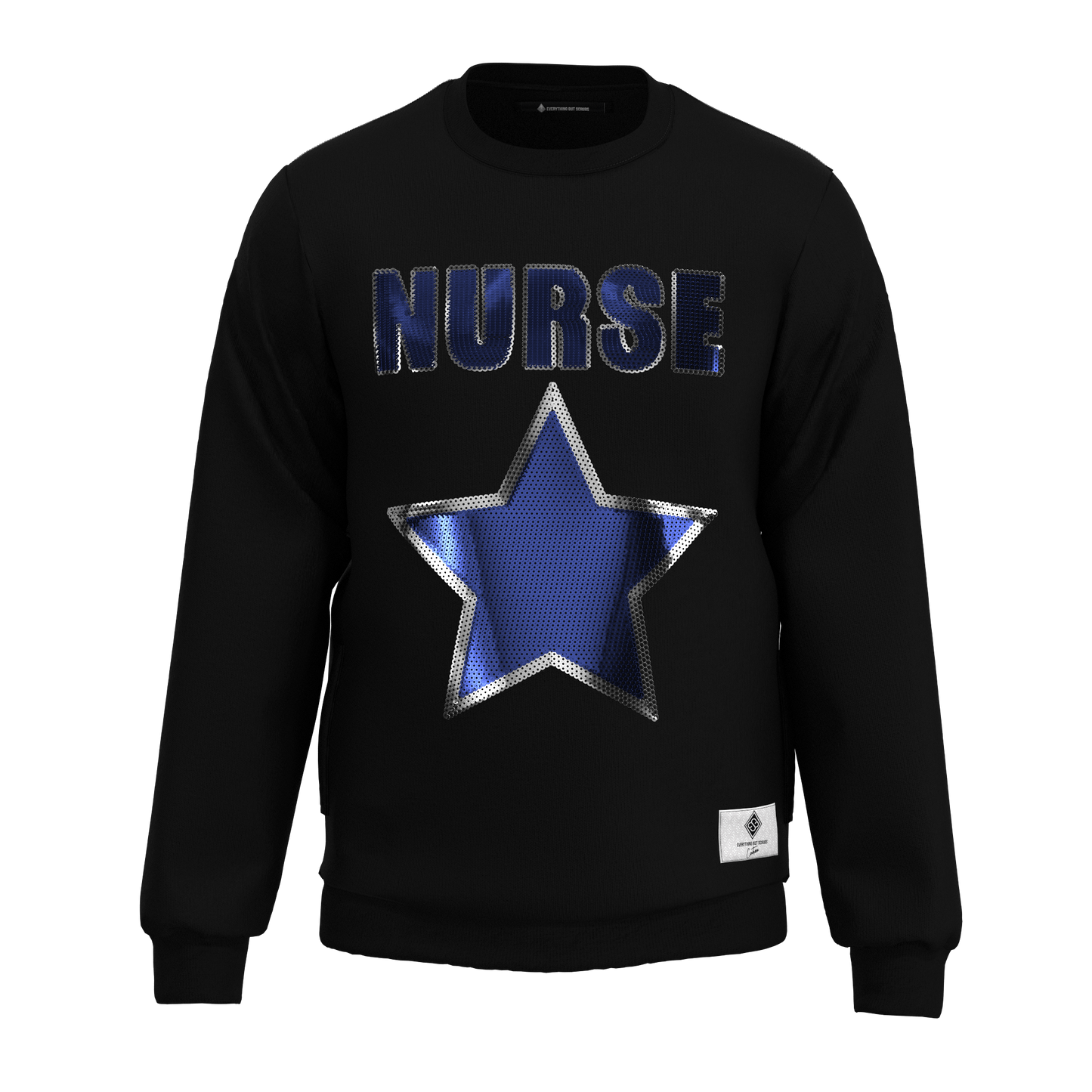 Nurse Star Sequin Sweatshirt Black/Blue