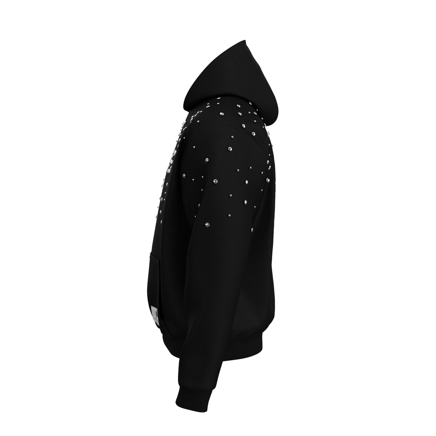 Nurse Gunmetal Studded Black Hoodie