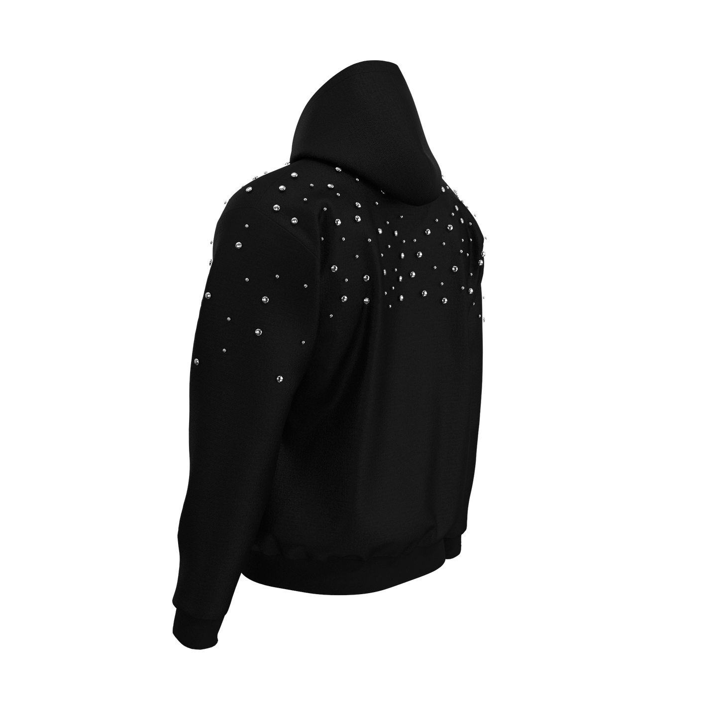 Nurse Gunmetal Studded Black Hoodie