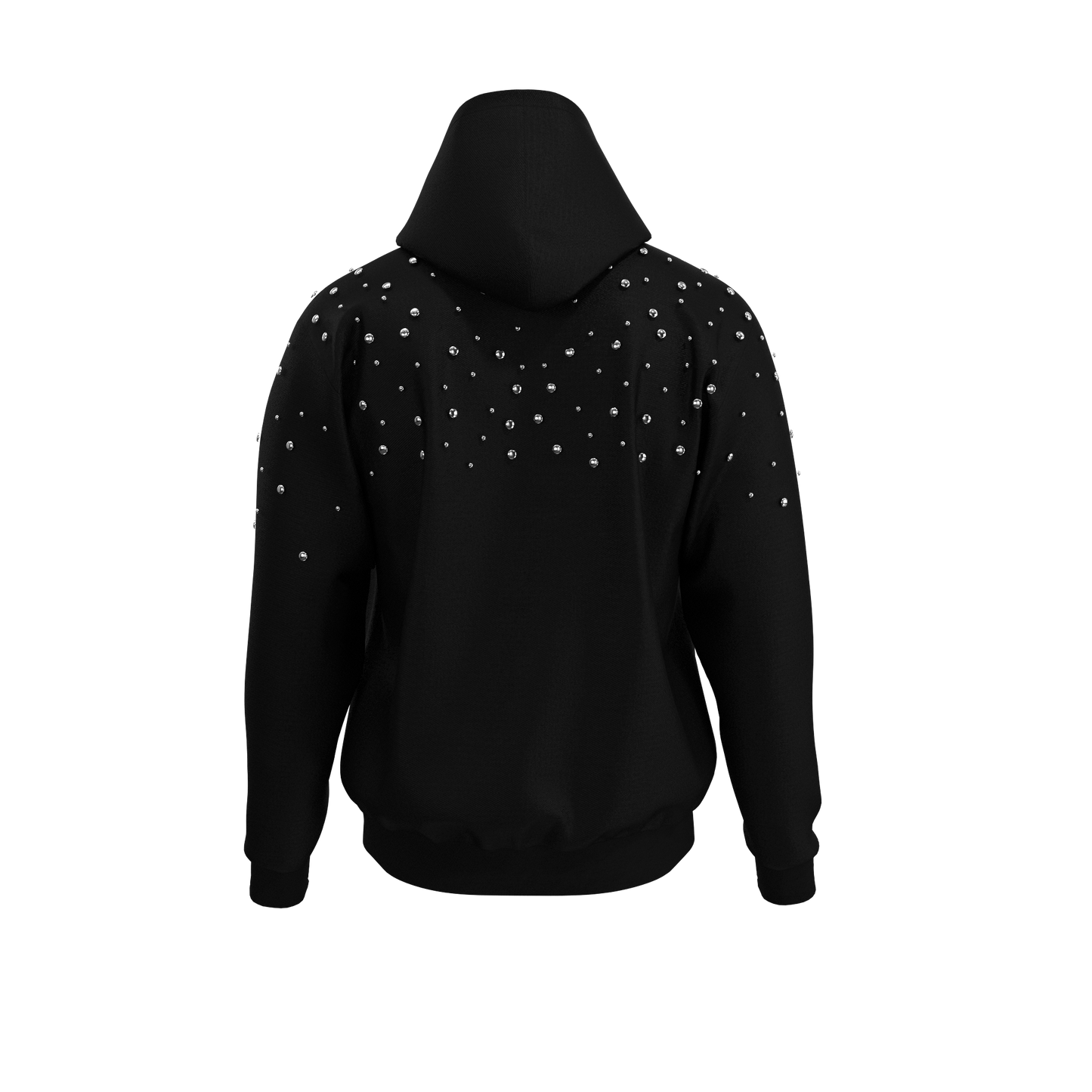 Nurse Gunmetal Studded Black Hoodie