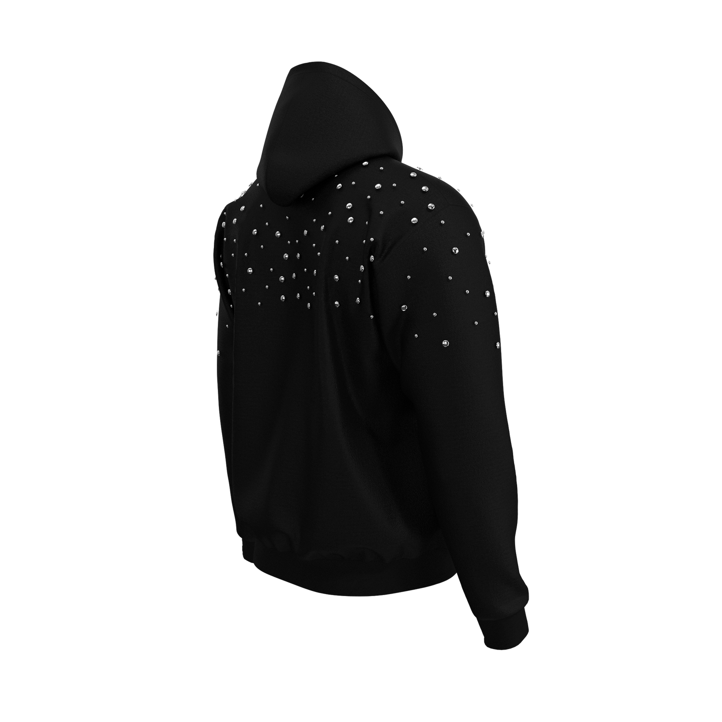 Nurse Gunmetal Studded Black Hoodie