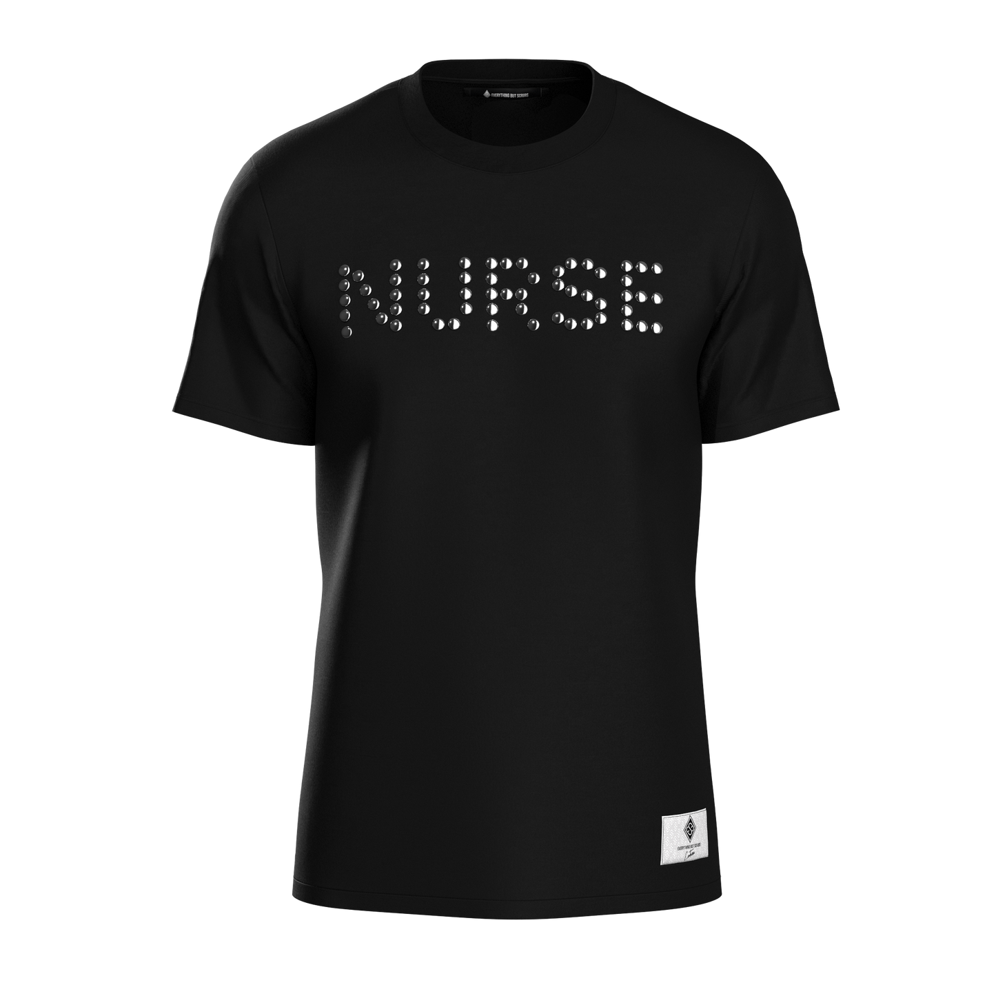 Nurse Studded Gunmetal T-Shirt Black