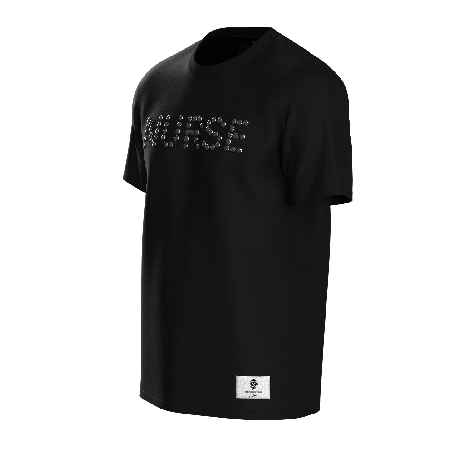 Nurse Studded Gunmetal T-Shirt Black
